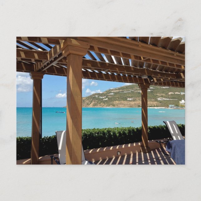 Divi Little Bay SXM poolside pergola Postcard (Front)