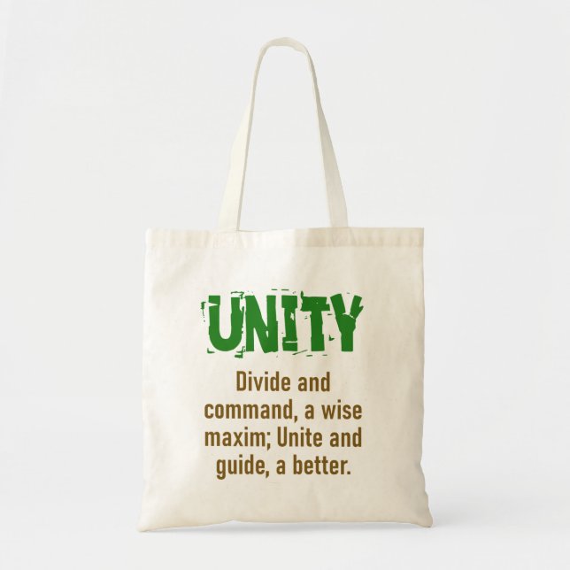 Divide And Command - Unity Quote Tote Bag (Front)