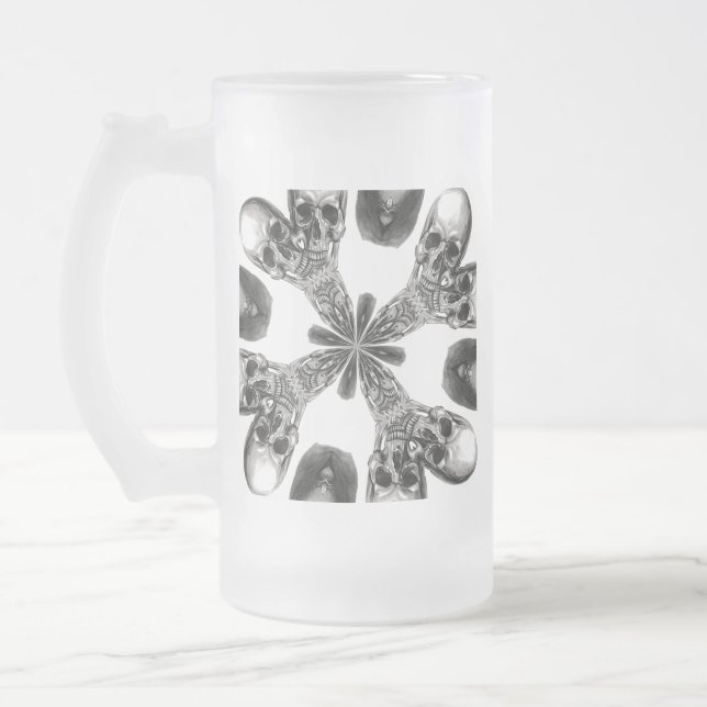 Divide and Conquer Frosted Glass Beer Mug (Left)