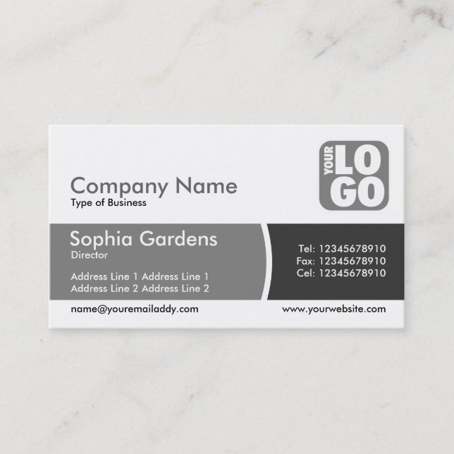 Divided Band - Shades of Grey - Logo Business Card (Front)
