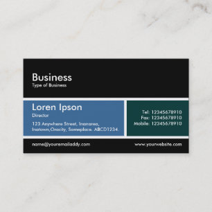 Divided Band v2 Blue and Dark Green Business Card