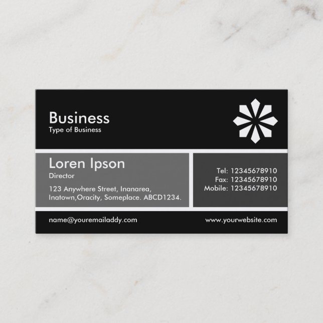 Divided Band v2 Grey and Dark Grey Business Card (Front)