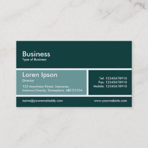 Divided Band v2 Ocean Green and Dark Green Business Card