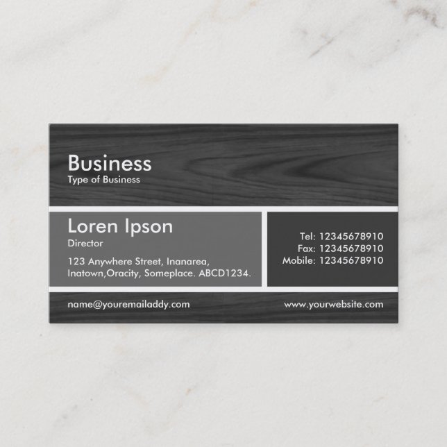 Divided Band v3 Grey and Dark Grey Business Card (Front)