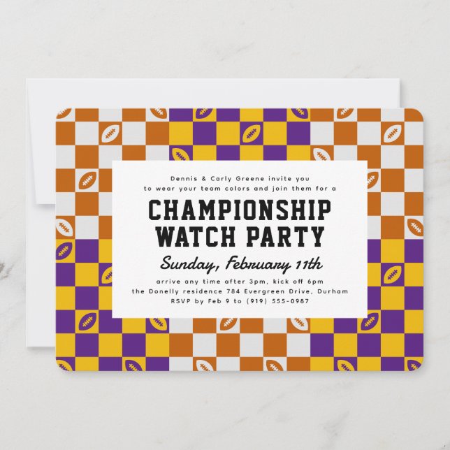 Divided House Football Game Watch Party Invitation (Front)