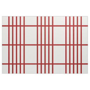 Divided Red Stripes Geometric Pattern Fabric
