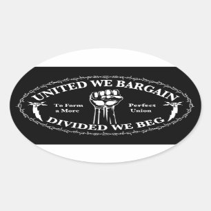 Divided We Beg Oval Sticker