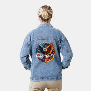 Divided We Fall USA Burning Denim Jacket