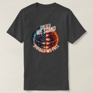 Divided We Fall USA Burning T-Shirt