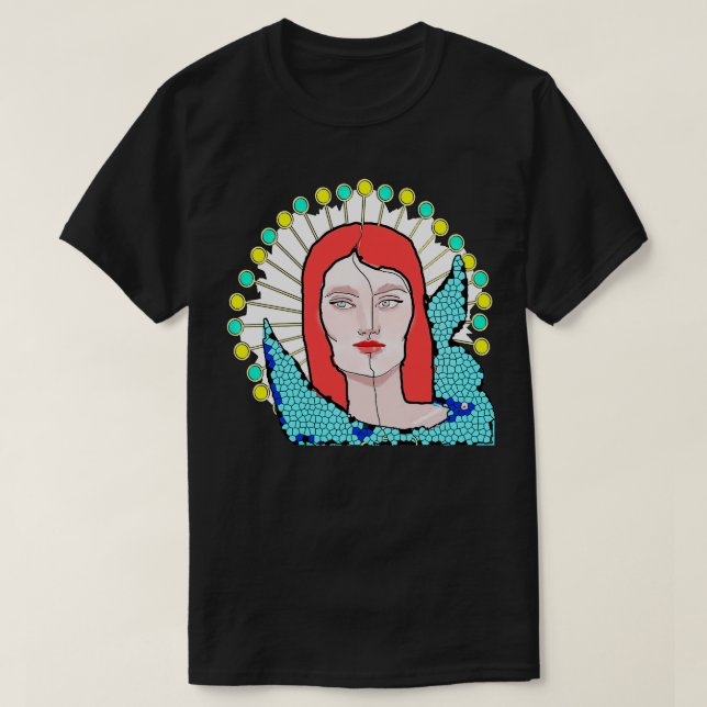 Divided Woman Face Portrait T-Shirt (Design Front)