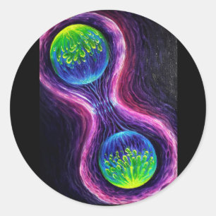 Dividing cells classic round sticker