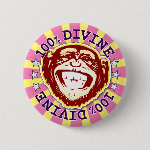 Divine 100% Funny Funky Monkey Badge