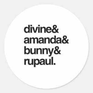 Divine Amanda Bunny and Ru Classic Round Sticker