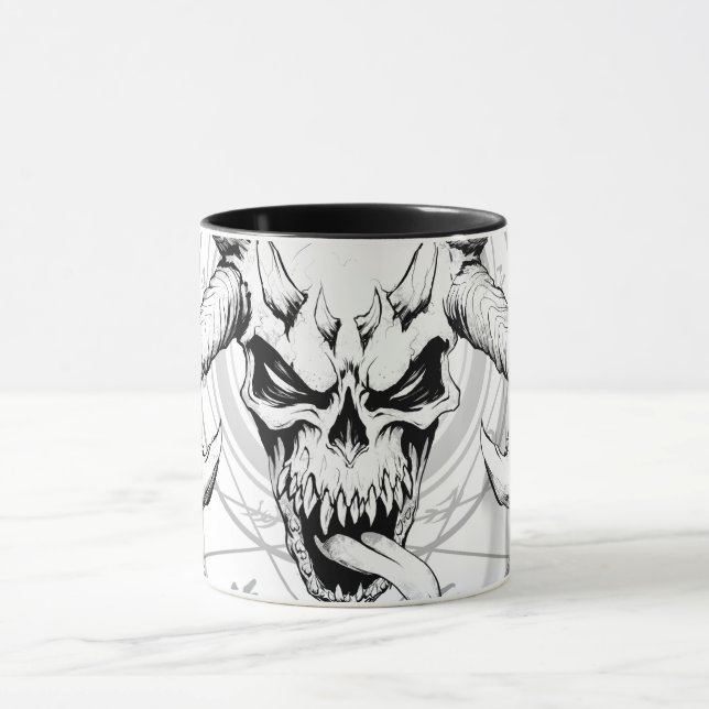 Divine Arcane Skull of Death White Mug (Center)