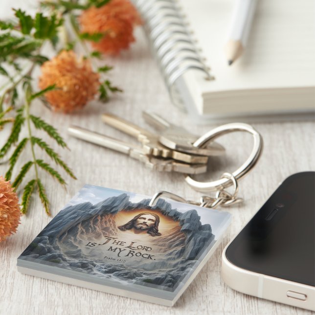 Divine Ascension: The Lord Is My Rock Key Ring (Front Right)