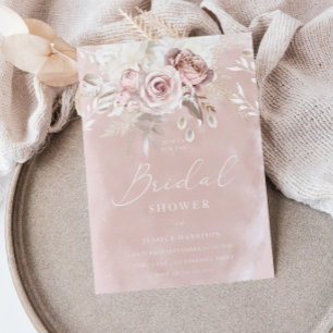 Divine Beautiful Dusty Rose Blush Bridal Shower Invitation