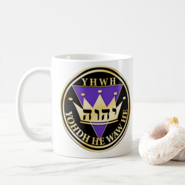 Divine Black and Gold Coffee Mug (With Donut)