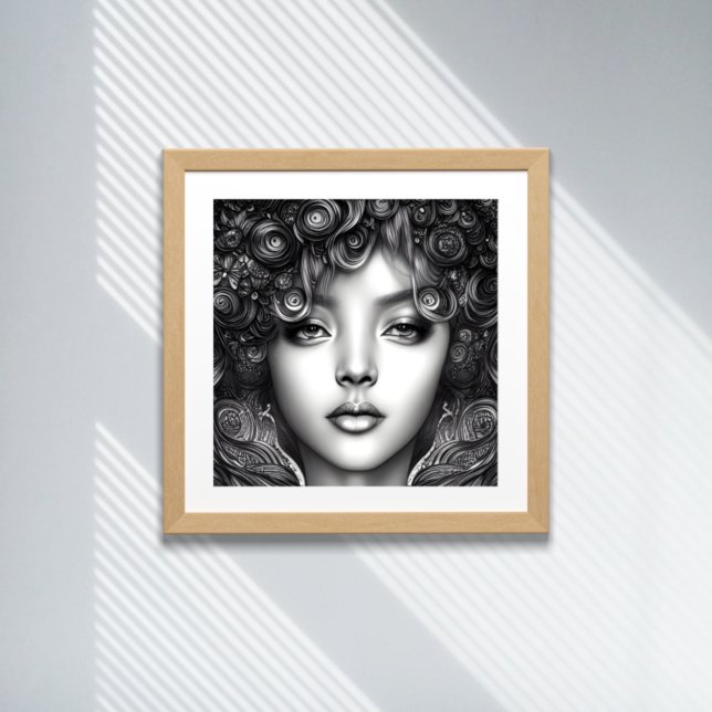Divine Black Girl Digital Art Portrait Poster (Creator Uploaded)