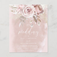 Divine Blush Dusty Rose Budget Wedding Invitation