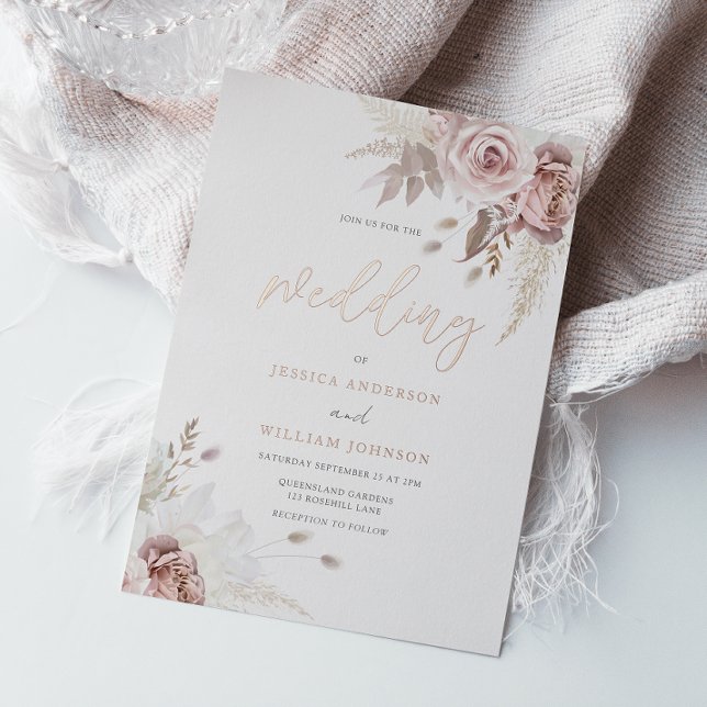 Divine Blush Dusty Rose Floral Wedding Rose Gold (Creator Uploaded)