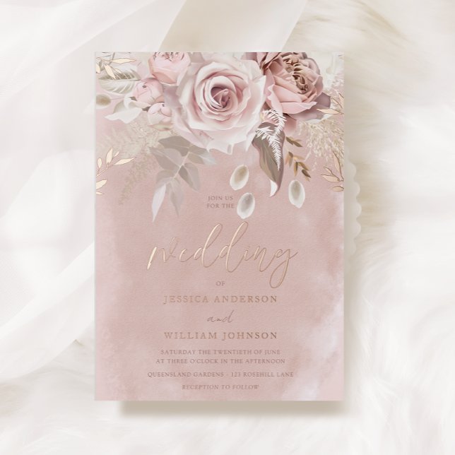 Divine Blush Floral Wedding Rose Gold (Creator Uploaded)