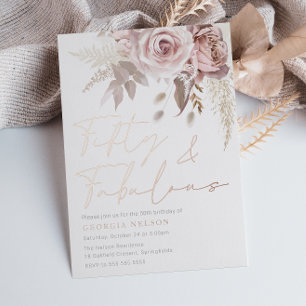 Divine Blush Rose Gold Foil 50th Birthday Party