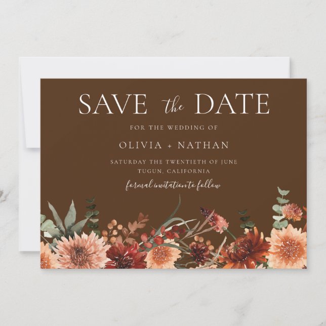 Divine Boho Wedding Beautiful Save The Date (Front)
