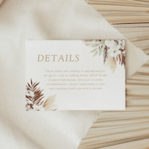 Divine Boho White Floral Wedding Details Enclosure Card