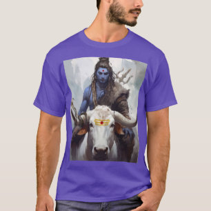 Divine Bond Lord Shiva and Nandi Artistry girl T-Shirt