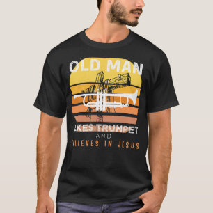 Divine Brass: Grumpy Old Mans Jesus Tunes on Trump T-Shirt
