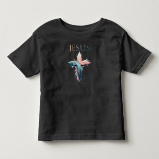 Divine Brushstrokes: The Artful Cross of Jesus Toddler T-Shirt