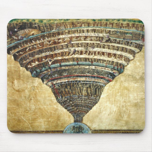 Divine Comedy By Sandro Botticelli Mouse Mat (Front)