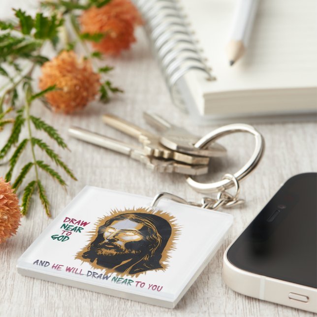 Divine Connection: Draw Near to God Key Ring (Front Right)