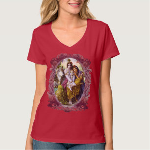 Divine Couple Radha and Krishna women's V-neck T-Shirt