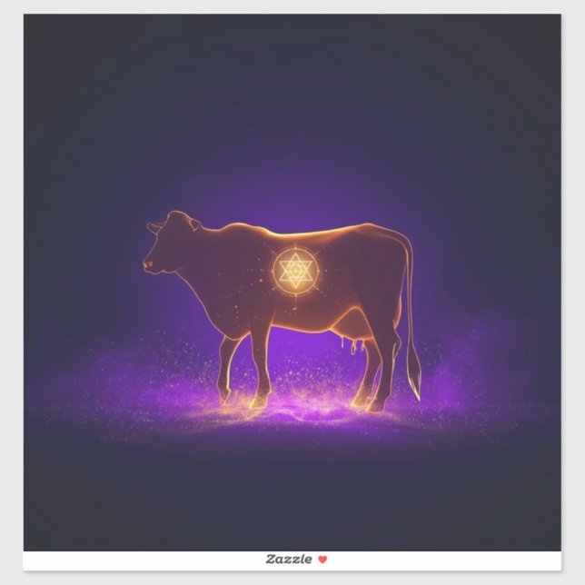Divine Cow Silhouette | Govardhan Puja Spiritual (Sheet)