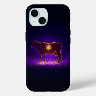 Divine Cow Silhouette | Govardhan Puja Spiritual iPhone 15 Case