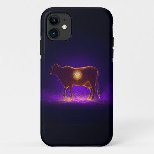 Divine Cow Silhouette   Govardhan Puja Spiritual iPhone 11 Case