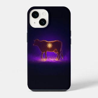 Divine Cow Silhouette | Govardhan Puja Spiritual iPhone 14 Case