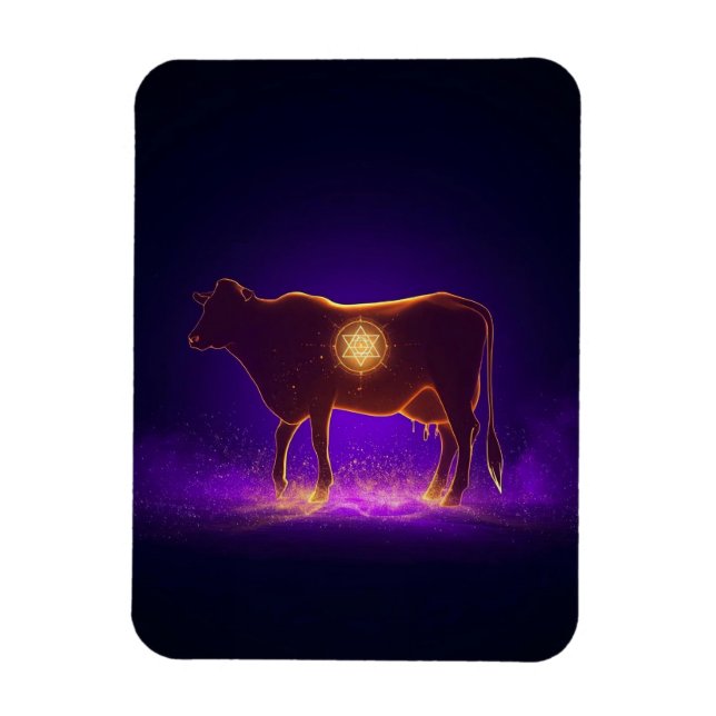 Divine Cow Silhouette | Govardhan Puja Spiritual Magnet (Vertical)