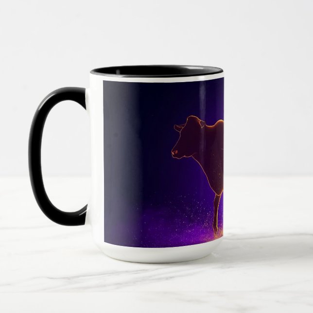 Divine Cow Silhouette | Govardhan Puja Spiritual Mug (Left)