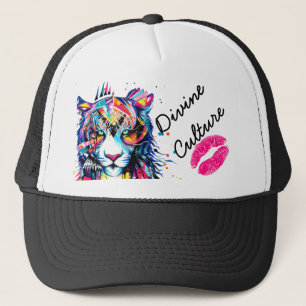 Divine Culture Neon Big Cat Graphic Snapback Hat