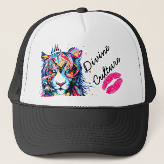 Divine Culture Neon Big Cat Graphic Snapback Hat