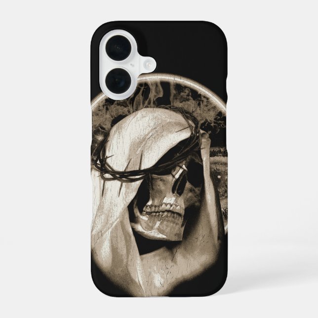 Divine Decay - Gothic Design iPhone 16 Case (Back)