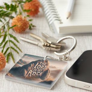 Divine Declaration: The Lord Is My Rock Key Ring