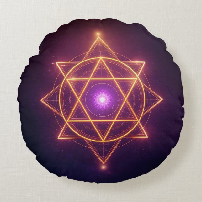 Divine Diwali Energy Flow | ArtivaNest Round Cushion (Front)
