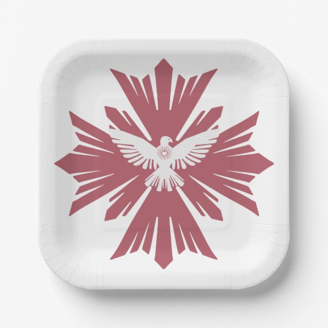 Divine dove of peace paper plate (Front)