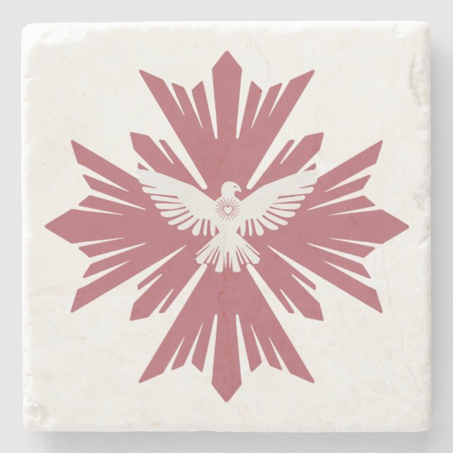 Divine dove of peace stone coaster (Front)