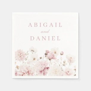 Divine Elegance: Blush Garden Floral Wedding Napkin
