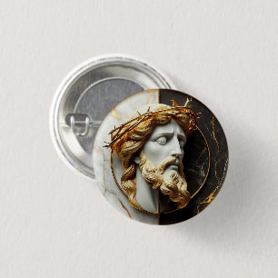 Divine Embellishment Jesus looking in the heavens 3 Cm Round Badge