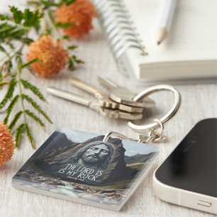 Divine Encounter: Jesus on Mountain Key Ring